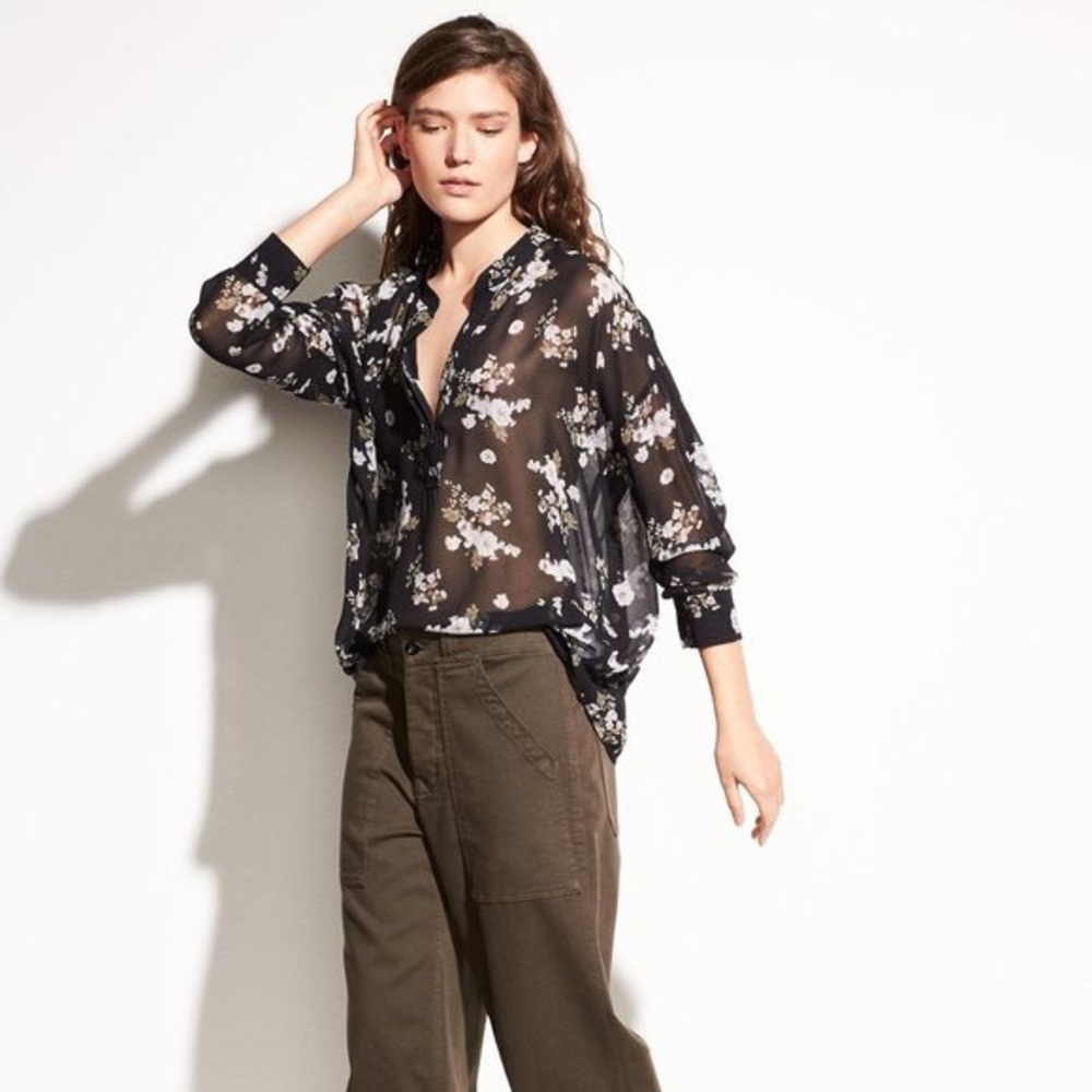 j VINCE Floral Blouse